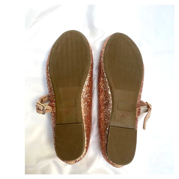 Fever Sole Pink Rose Gold Glitter Ballet Mary Janes, Soft Cushion, US 9, 40 - Picture 4 of 4